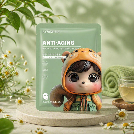 Anti-Aging Face Mask – Moisturizing Sheet Mask with Chamomile, Hydrating & Soothing Skincare for Glowing Skin