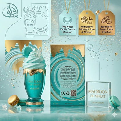 Fresh Gourmand Perfume Vanilla Macaron & Almond | Sweet Clean Fragrance | Tonka Praline Eau de Parfum | Unique Gift for Her