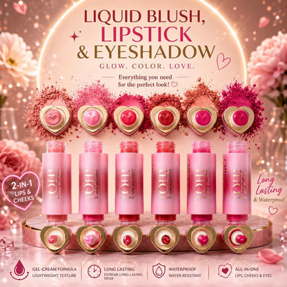 2-in-1 Liquid Blush & Lip Tint – Waterproof Long Lasting Makeup – Pink Glow Eyeshadow Stick – Korean Beauty Cosmetic